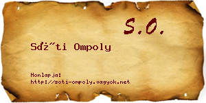 Sóti Ompoly névjegykártya